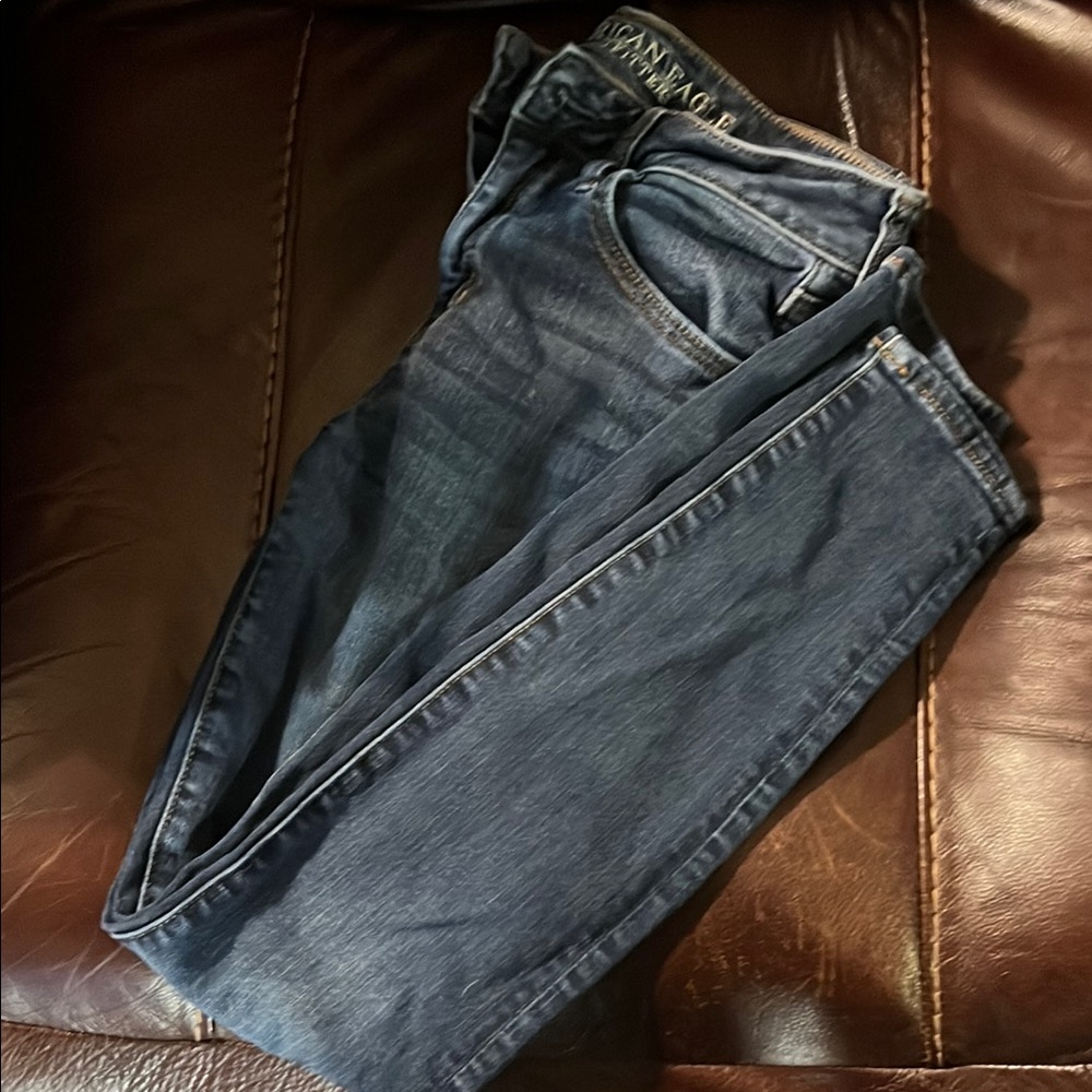 American Eagle Outfitters Blue Skinny Jeans Distressed Casual